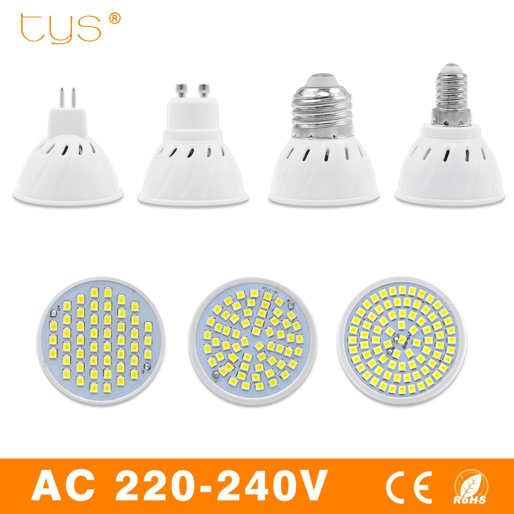 Lampada LED lámpara E27 E14 MR16 GU10 220 V 240 V Bombillas de foco de luz LED Bombilla 3 W 5 W 7 W SMD 2835 lámpara Led Spot bombilla de luz