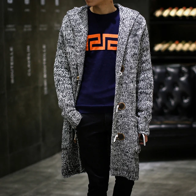 Autumn Winter Loose Long Mens Cardigans Sweaters New