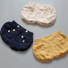 BBK 2016 d’été Coton pain pantalon boutons bébé Garçons et filles citrouille plage pantalon yello & bleu Lâche et confortable enfants Shorts