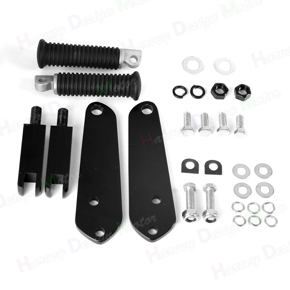 Черные шоссе подножки с креплением комплект 92-13 14 15 16 для Harley Dyna FXDB FXDC FXD FXDL моделей