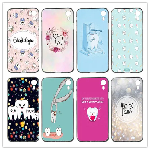 Милый мягкий чехол для мобильного телефона из ТПУ с зубами Iphone 4 4S 5 5S SE 5C 6 S 7 8 Plus X XS