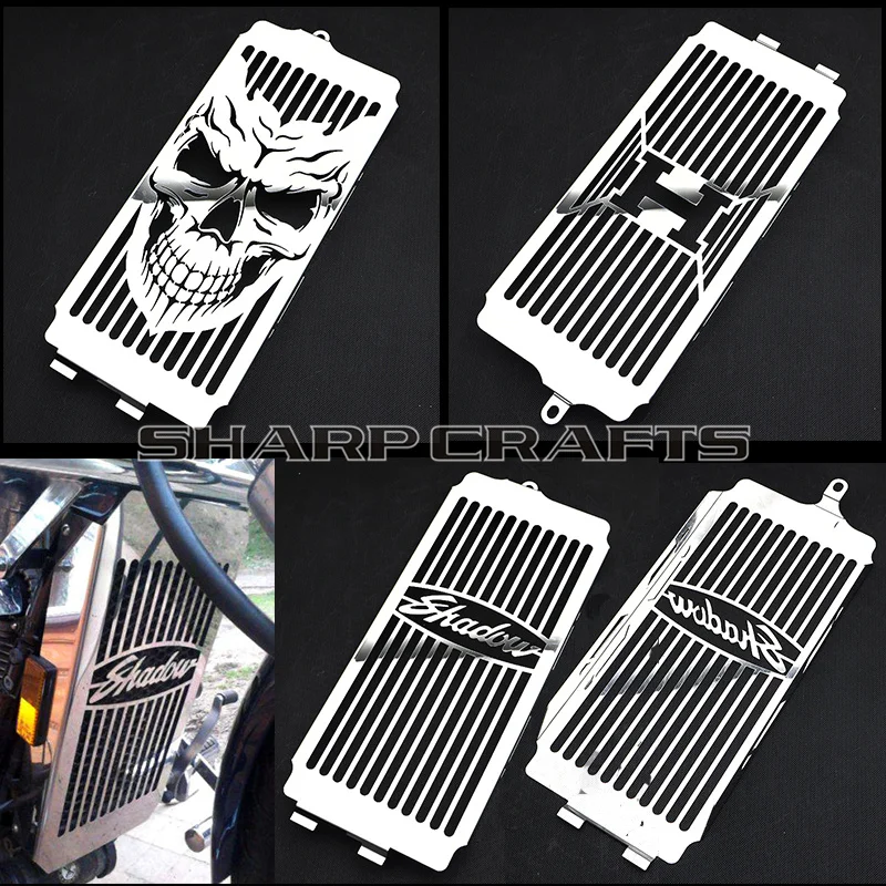 

Motorcycle Chrome Skull Radiator Grill Cover Guard Protector For Honda Shadow ACE VT400 VT750 1997 - 2003 Spirit 750 2001 - 2008