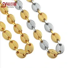 Hiphop Men's Chain Two Tone Cuban Chains Necklace 18 k between thick plating gold ingot HIPHOP chain necklace For Men/Women two tone cut out chain bag