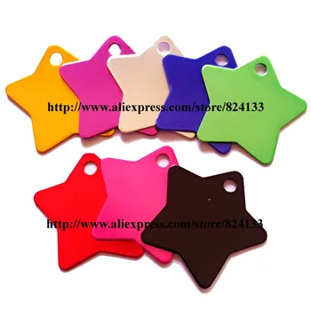 

1000pcs/lot star pet tags,36*36mm wholesale id tags for dogs,aluminum dog tags,free shipping tags