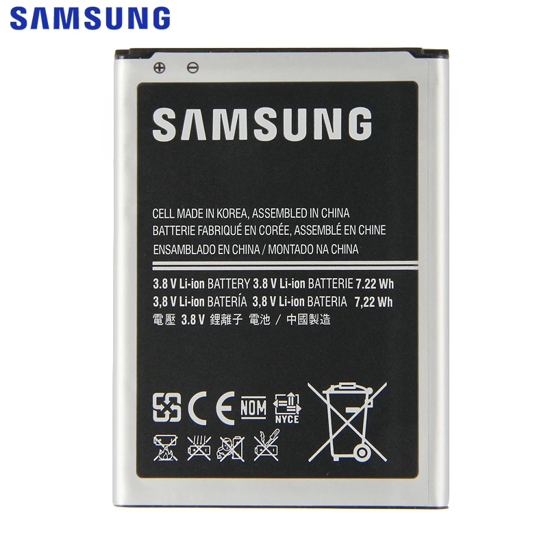 Оригинальная сменная батарея samsung для Galaxy S4 Mini I9195 I9190 I9192 I9198 S4Mini 3 контакта B500BE 1900 мАч