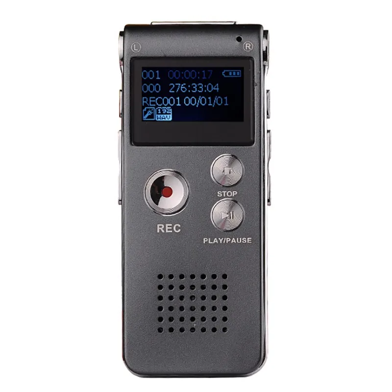 8 ГБ диктофон USB диктофон цифровой Аудио Диктофон с WMA/WAV/MP3/OGG Встроенный микрофон - Цвет: Темно-серый