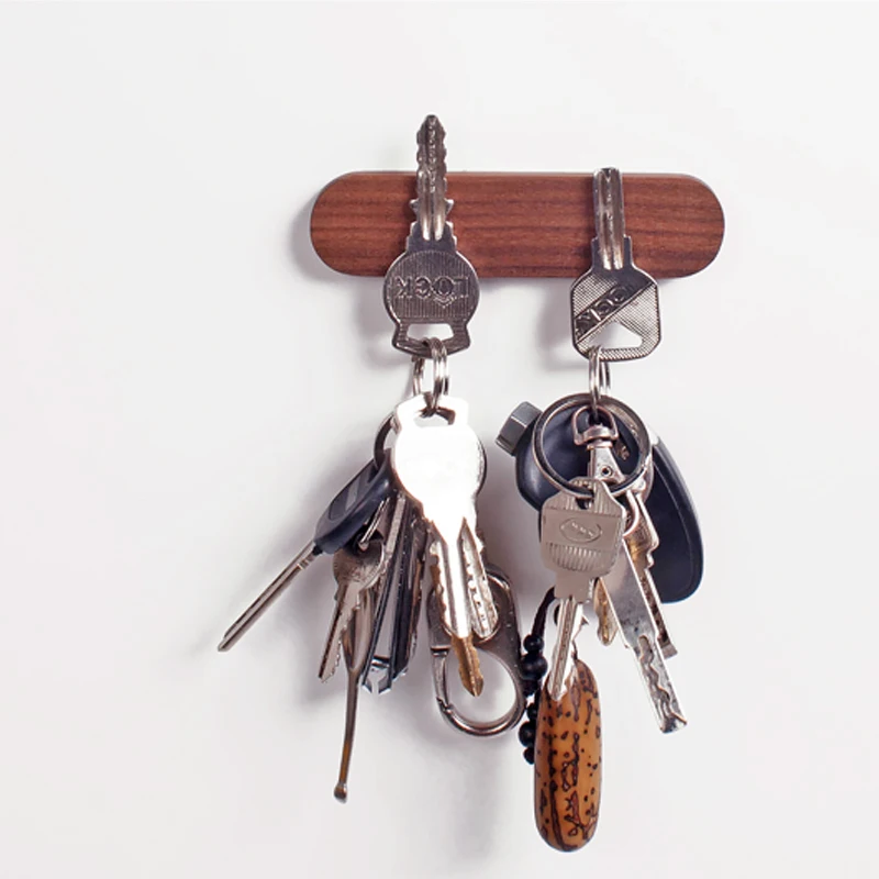 

Wood Key Holder Wall Storage Organizer Strong Magnetic Rack Hanger Key Ring Hooks Clerk Housekeeper magnetic key holder on the