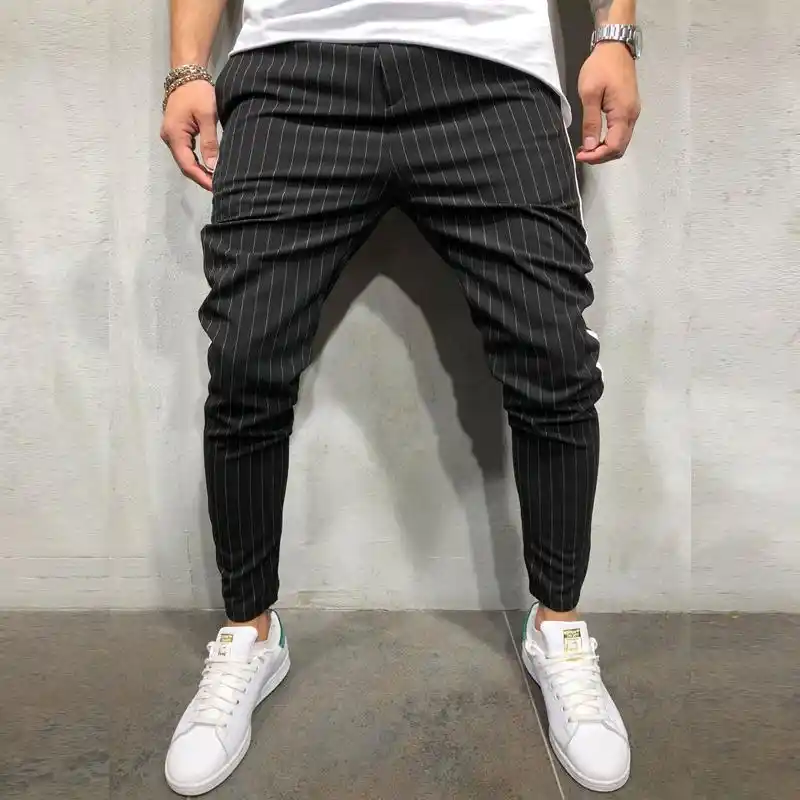 checkered side stripe trousers