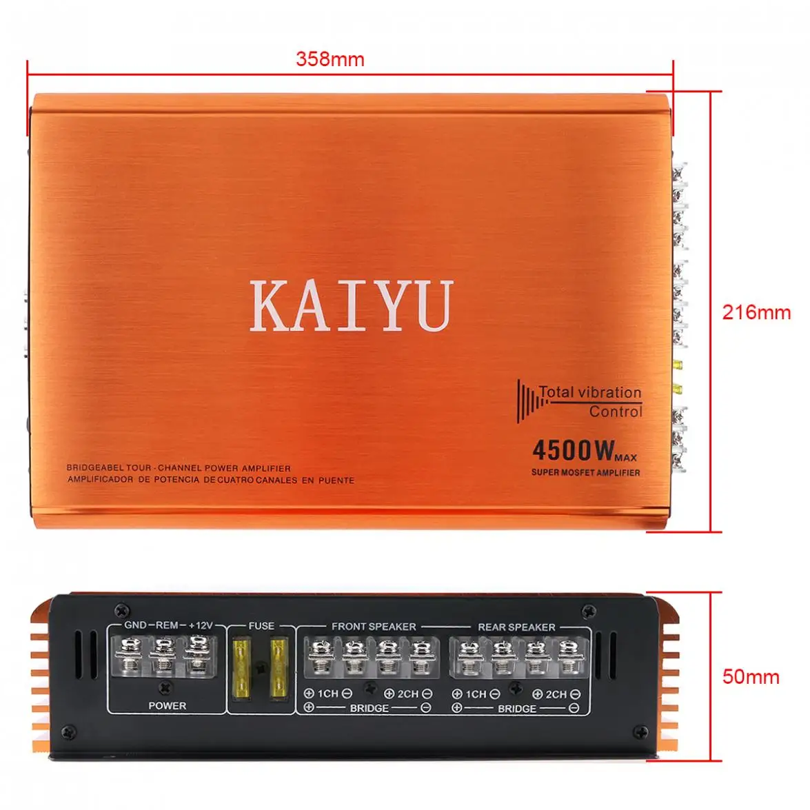 4500 W! 12V Высокая мощность класса AB цифровой 4 канальный алюминиевый сплав Стерео Усилители для автомобиля/дома