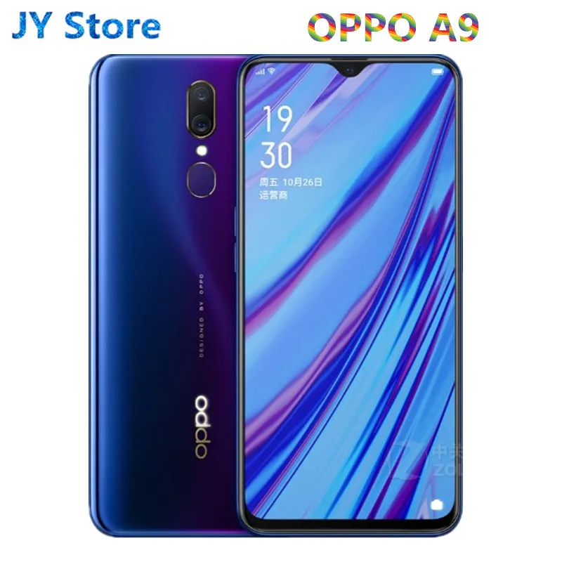 

New OPPO A9 Mobile Phone 4G LTE Android 8.1 MT6771V Octa Core 6.53" 6+128G Cellphone Back Fingerprint 16MP 3D Body 4020mAh