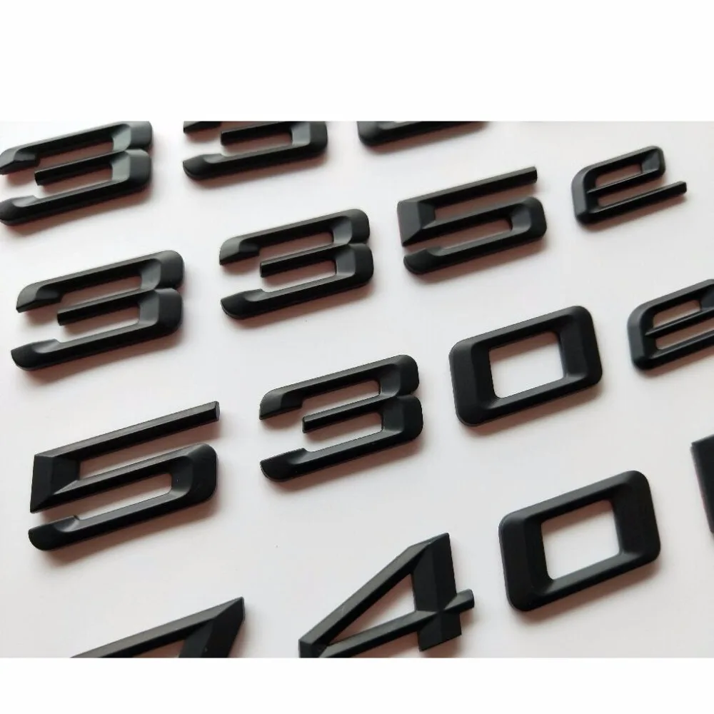 Tampa do Tronco Autocolante para Bmw Preto Fosco Letras Emblemas Emblema 325e 330e 335e 520e 528e 530e 550e 740e 740le 750le 5 Emblemas Emblema Emblema Autocolante para BMW 325e
