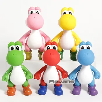 

Super Mario Brothers Dinosaur Yoshi PVC Figure Doll Cartonn Collectible Model Kids Toy 5pcs/set