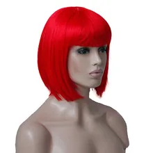 StrongBeauty красный/розовый парик косплей женские синтетические волосы короткие Боб вечерние парики Хэллоуин