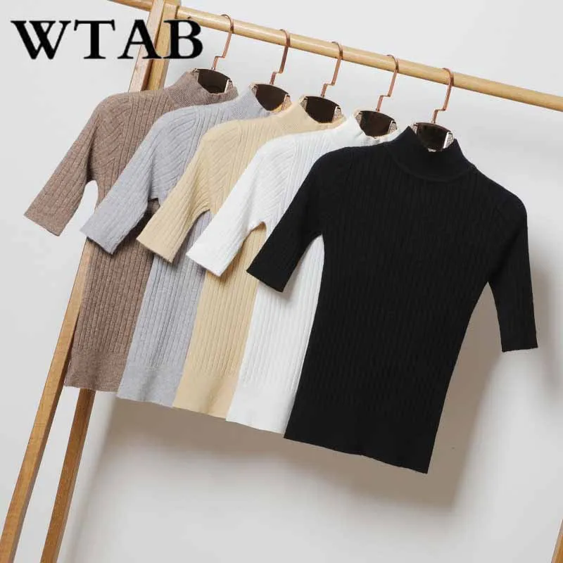 WTAB knitted half winter sweater 2018 solid Korean style plus size pullover pull femme slim elastic tops female sweater jumper WTAB knitted half winter sweater 2018 solid Korean style plus size pullover pull femme slim elastic tops female sweater jumper