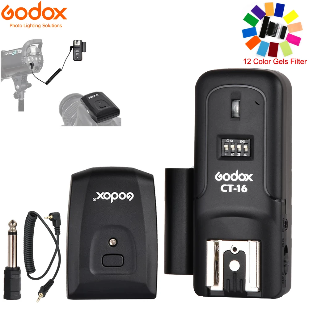 Godox CT 16 каналов беспроводной радиосинхронизатор вспышки передатчик + приемник