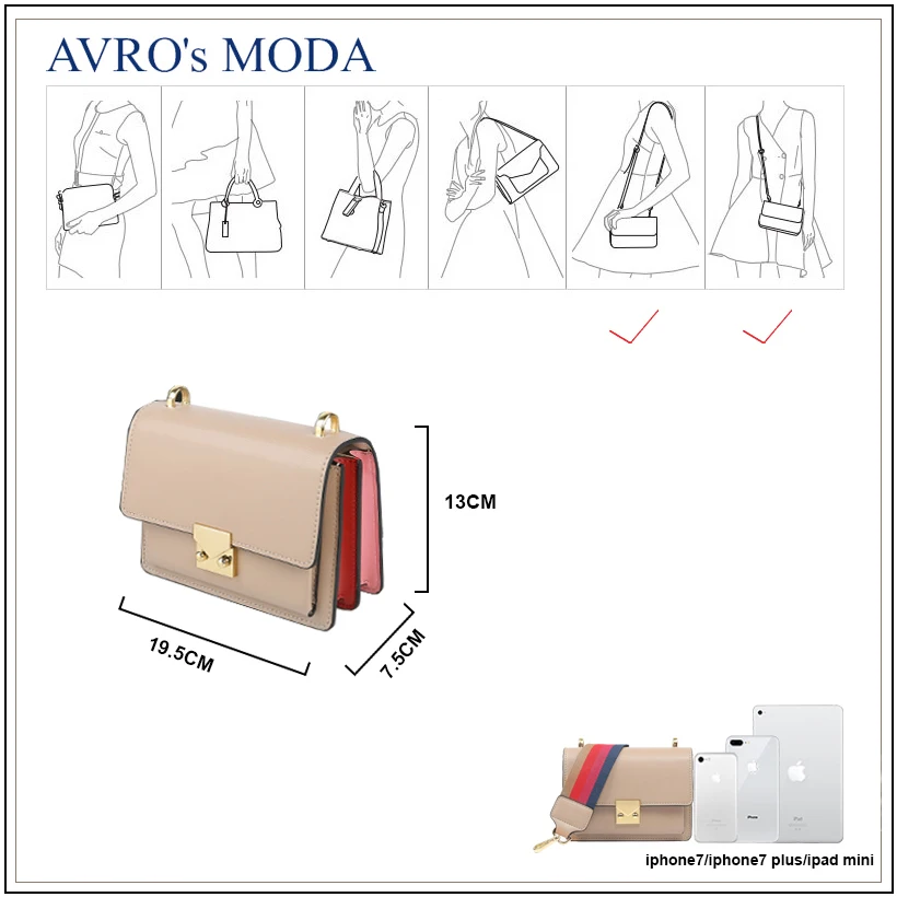 AVRO's MODA модная женская сумка через плечо дизайнерские сумки повседневная из