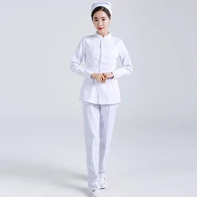 Женская медицинская одежда для медсестры, хирургические костюмы для больниц, униформа для медсестер, одежда для салона красоты, Женское пальто с длинным рукавом+ штаны