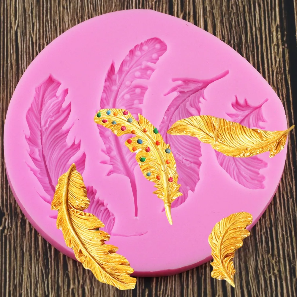 

1PC Feather Sugar Buttons Silicone Mold Fondant Mold Cake Decorating Tools Chocolate Gumpaste Mold