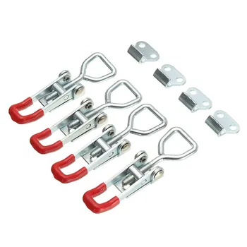 

MTGATHER 4XGalvanized Iron Spring Loaded Toggle Case Box Chest Trunk Latch Catches Hasp Durable Galvanized Iron
