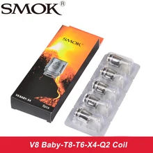 Smok TFV8เด็กหัวขดลวดV8 Baby-T8 V8 Baby-T6 V8 Baby-X4 V8 Baby-Q2หลักสำหรับTFV8เด็กสัตว์ถัง