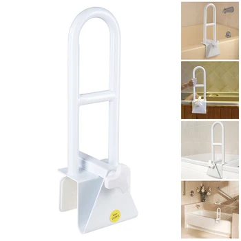 

Yescom Adjustable Bathtub Grab Bar Safety Rail Lock to Tub Side Clamp On Handle 440lbs Support for Elderly Handicap