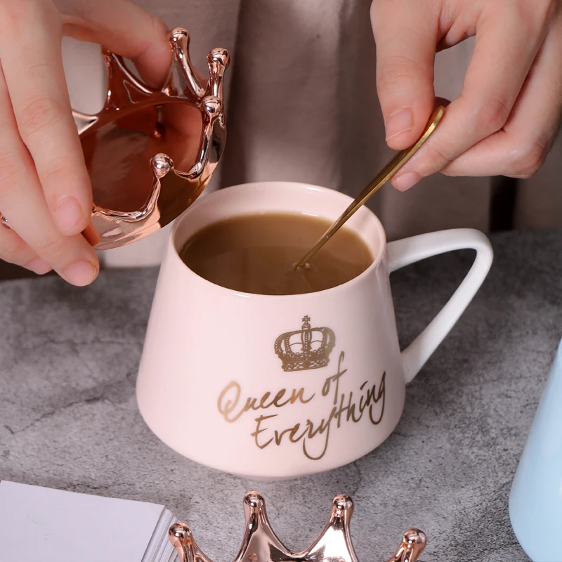 Crown Theme Milk Coffee Mugs Queen Of Everything Mug And Spoon Christmas Gift 