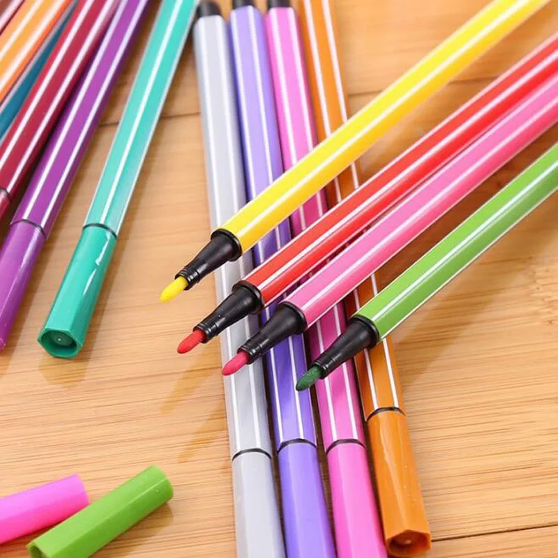 Watercolor Pen Set Watercolor Pencils Chancellory Markers Children Painting Colour Non-Toxic Washable Pen Office School Supplies Korean Stationery