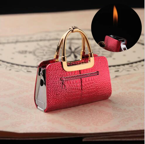 

Creative mini bag model lighter butane gas refilling flame fire lighter