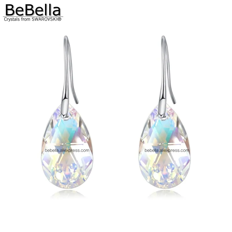 BeBella грушевидные висячие серьги с кристаллами Swarovski оригинальные модные ювелирные изделия для женщин и девушек Подарок - Окраска металла: Crystal AB