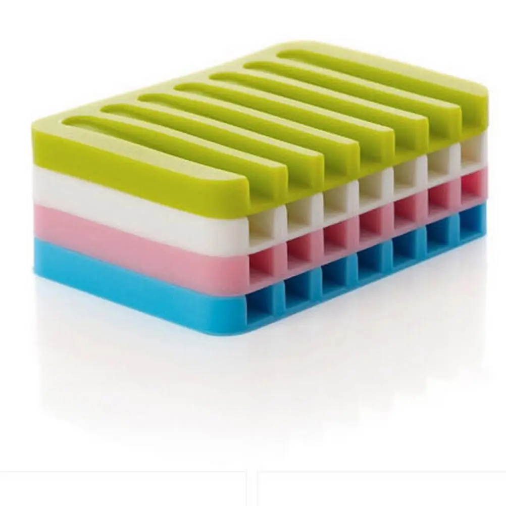 

1 Pcs Soap Box Fashion Silicone Flexible Soap Dish Plate Bathroom Soap Holder Room Toliet Holders Storage