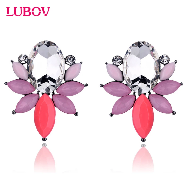 

9 Colors New Crystal Opal Stone Stud Earrings Golden Fish Design Piercing Earrings Trendy Women Jewelry Gift for New Year