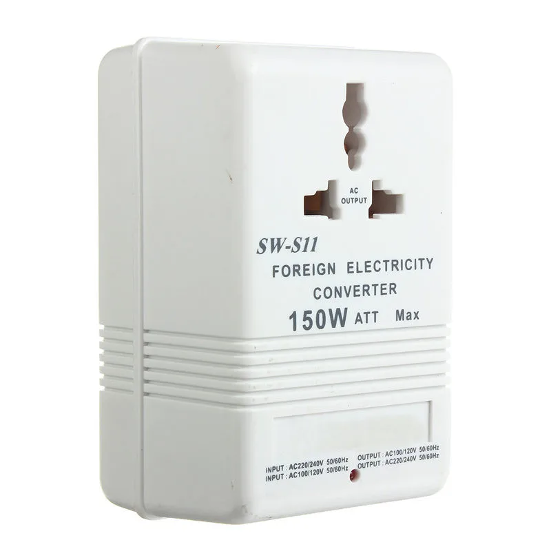

AC Adapter 150W 240V to 110V Step Down Voltage Converters Travel Power Adapter Transformer Bidirectional Electricity Converter