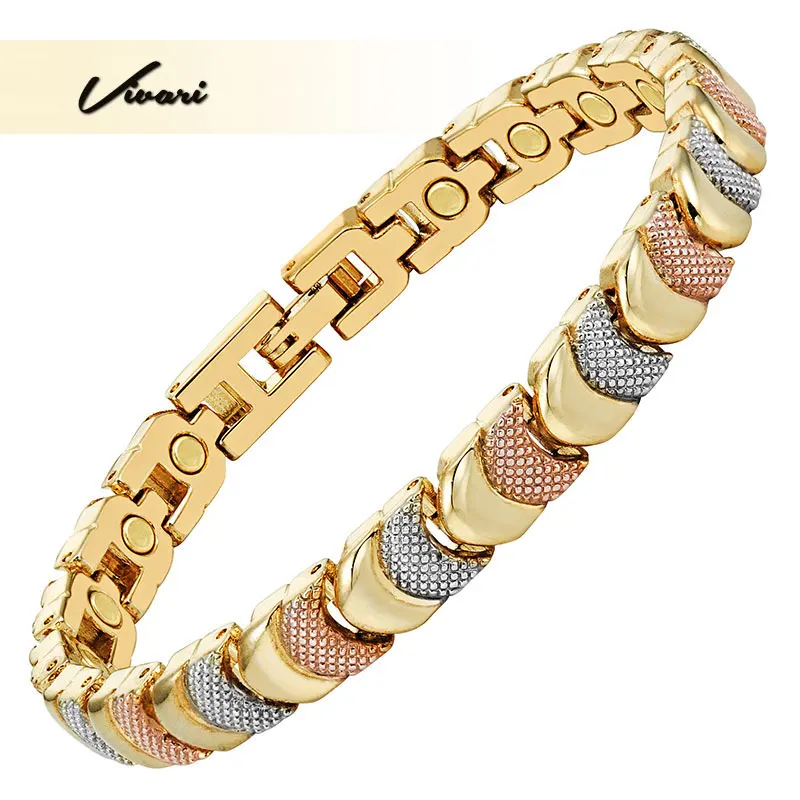 

Vivari Women Jewelry Magnetic Bracelets Bangles 2-Tone Color Bracelet For Women Alloy Caterpillar Soft Worm Bracelet Women