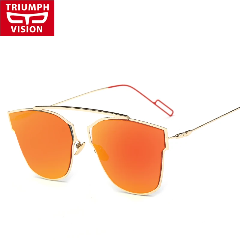 TRIUMPH VISION, французский бренд, металлические дизайнерские солнцезащитные очки, женские модные тренды, солнцезащитные очки, женские зеркальные очки oculos de sol - Цвет линз: 006