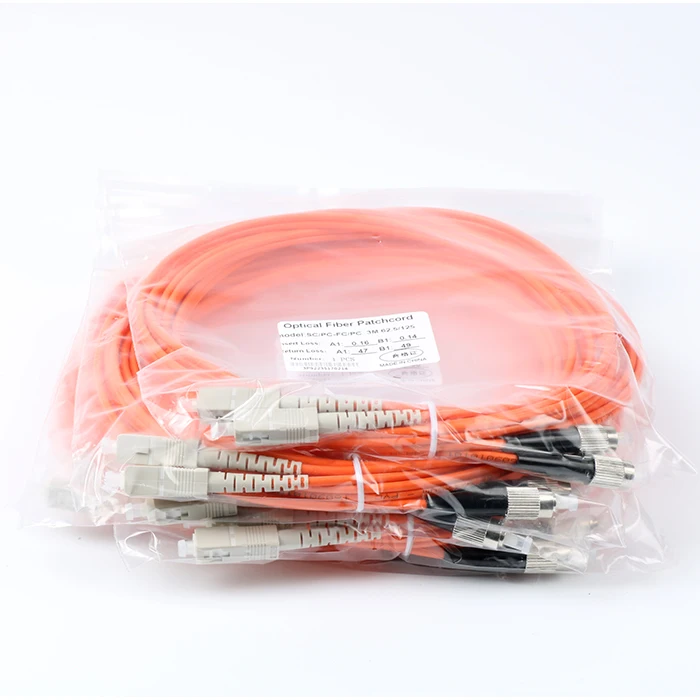 

10pcs SC/ APC -FC /UPC fiber optic patch cord duplex multimode 62.5/125um 2.0mm orange cable optical fibre jumper