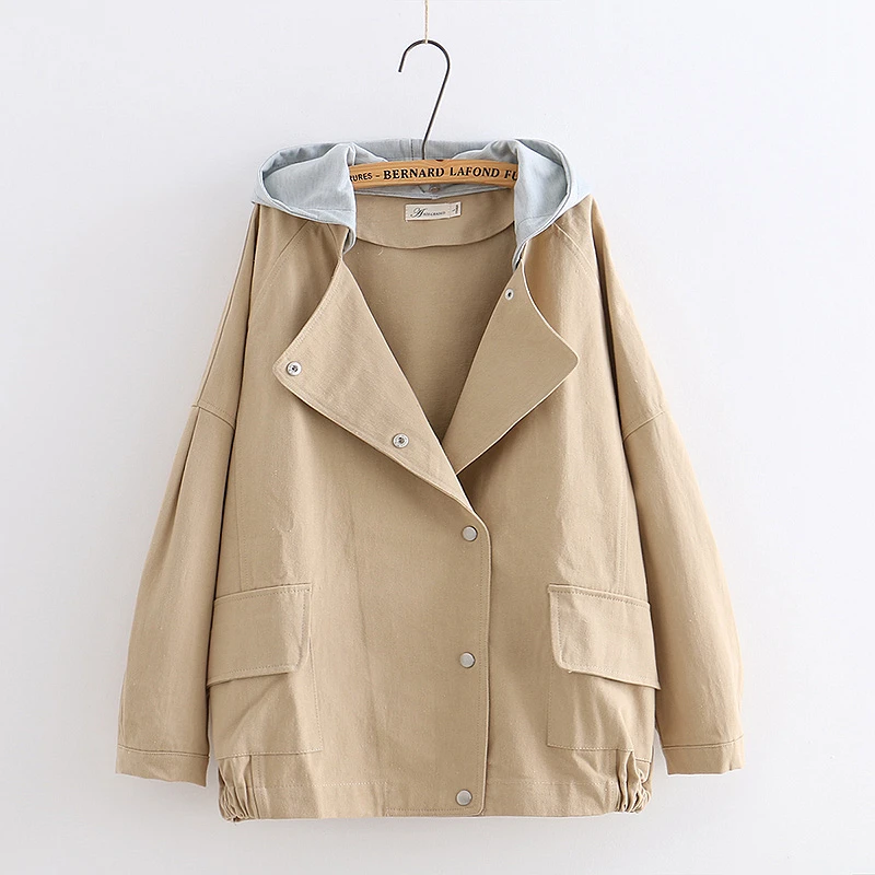 Повседневное пальто с капюшоном смешанных цветов; Осенняя Женская куртка