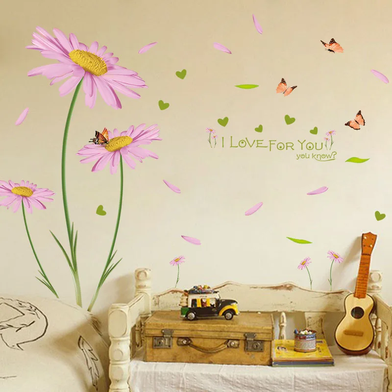 [Fundecor] настенные стикеры большого размера с изображением цветов и бабочек, домашний декор для гостиной, спальни, кухни, детской комнаты, художественные настенные наклейки, фрески