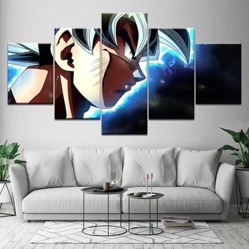 

super saiyan dragon ball Z poster Goku painting HD Printed 5 piece living room canvas art pictures Children's room poster