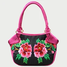 2018 National Floral Embroidered Bag Handmade Flower Shoulder Messenger Bags Canvas Floral Pattern Female Single Floral Handbag girls fashion national trend embroidery shoulder hand bags women single faced flower embroidered one shoulder bag large handbag
