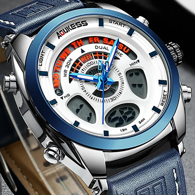

Relogio Masculino Digital relojes Men Sports Watches Leather Automatic Date Mens Quartz Watches Waterproof Military Male Clock