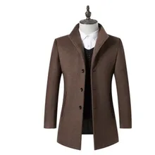 Новинка весны пальто Для мужчин Бизнес высокое качество шерстяные куртки зимние кашемировый Тренч пальто Для мужчин Классические верблюда пальто