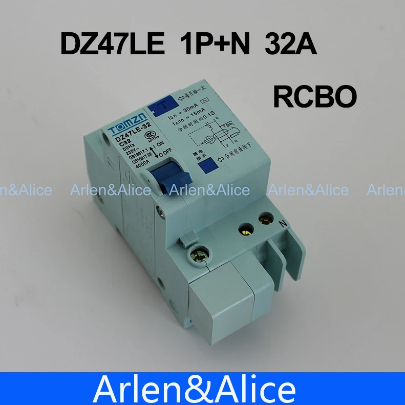 DZ47LE 1P + N 32A 230V ~ 50 HZ/60 HZ автоматический выключатель остаточного тока с защитой от
