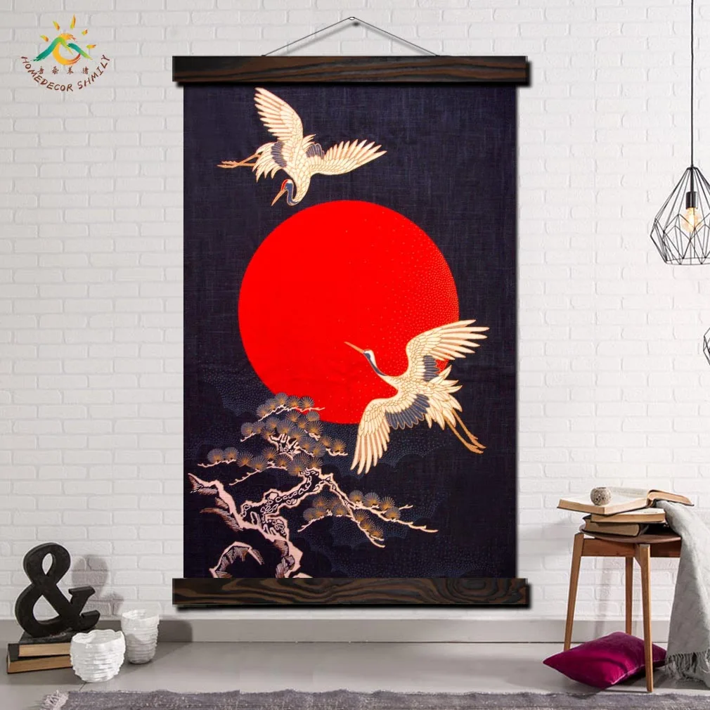 

Wall Art Canvas Art Poster Decorative Canvas Painting Home Decoration Modern Wall Pictures for Living Room Japanese Crane Art
