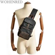 Новое поступление, дорожные сумки через плечо для мужчин, сумка-мессенджер, винтажная парусиновая Водонепроницаемая повседневная мужская кожаная нагрудная сумка