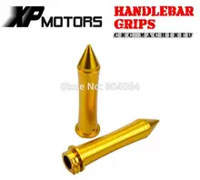7/8″ Gold Handlebar Grips Spiked Bar End For Honda Suzuki Yamaha Kawasaki Ducati