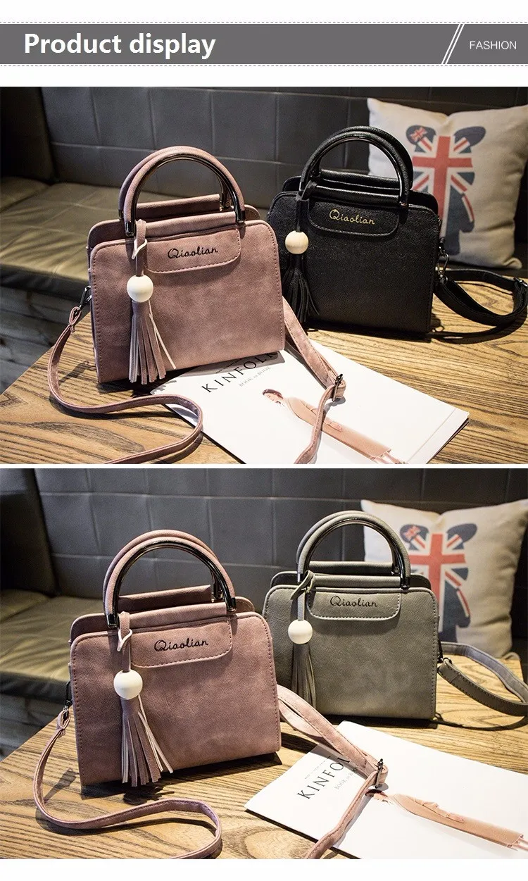 Free shipping, 2018 new women handbags, simple fashion flap, trend tassel woman messenger bag, Korean version shoulder bag. 23