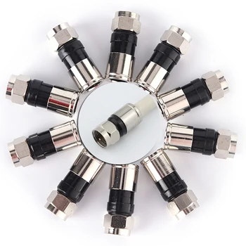 

10pcs/lot RG6 F Type Compression 2.7cm High Quality Snap Seal Plug Connector