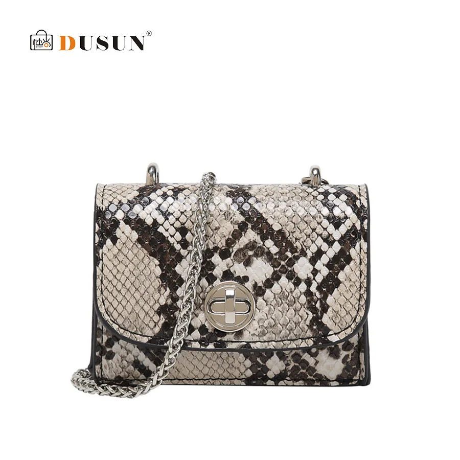 

Fashion snake print ladies shoulder Messenger bag Vintage chain diagonal small square bag girl coin purse 2019 new small bags