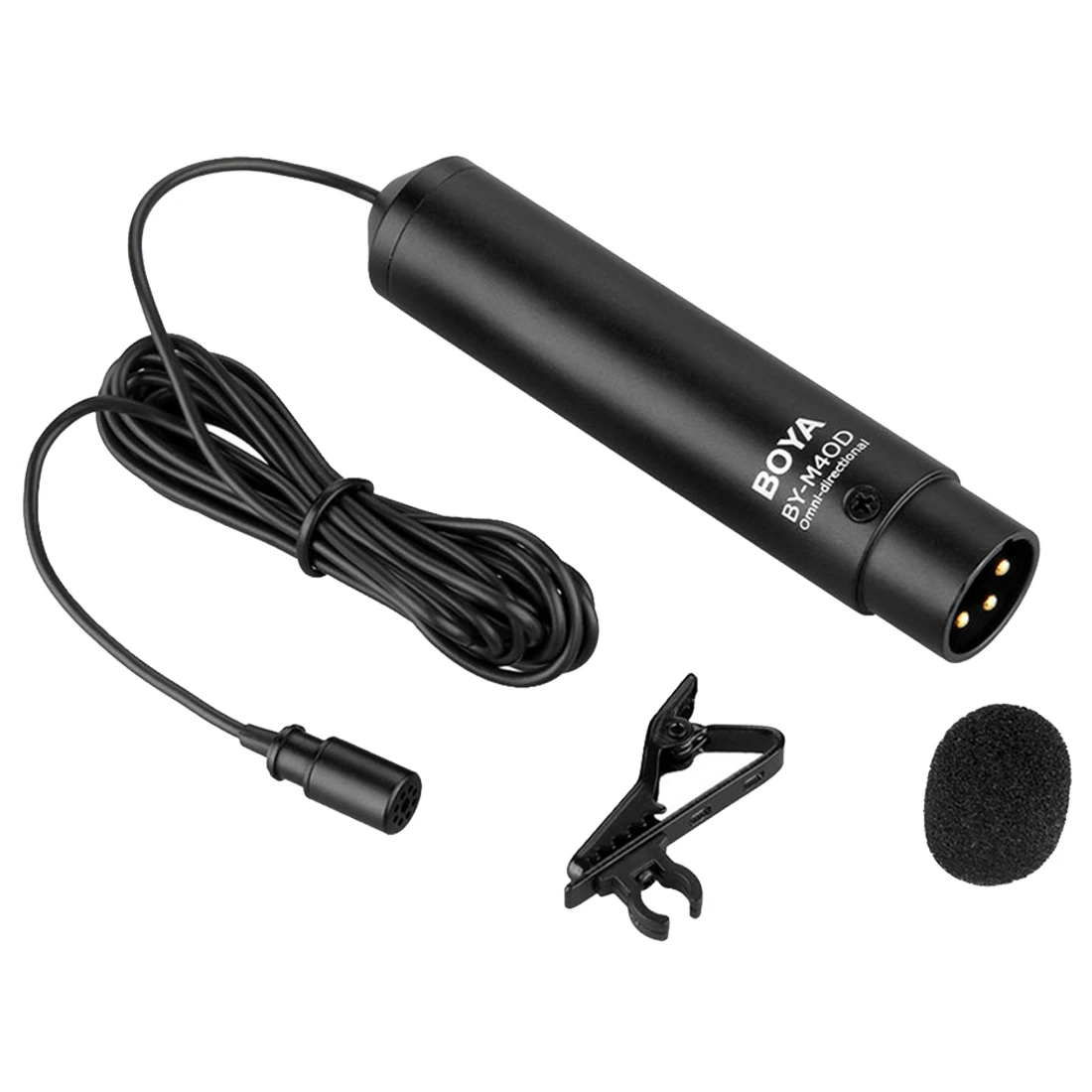 

BOYA Omnidirectional Lavalier Clip Condenser Microphone Mic with XLR Cable