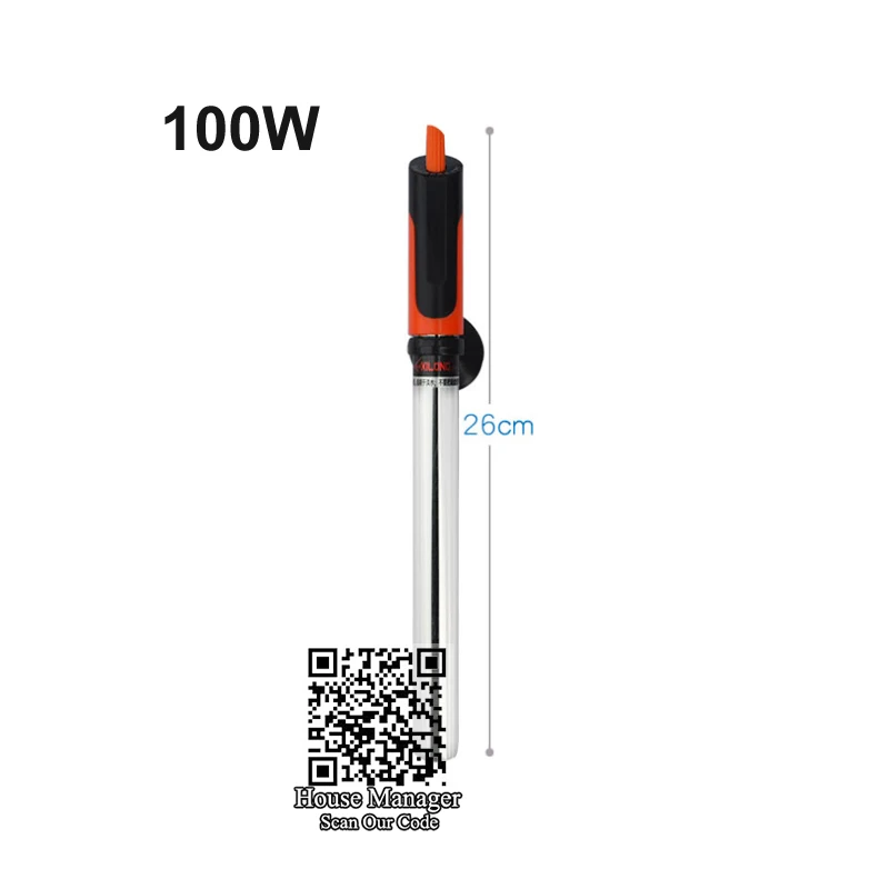 50~ 500 Вт аквариумный нагреватель стержень из нержавеющей стали регулируемый 17-35градусов Цельсия для контроля температуры тепловой воды для аквариума - Цвет: 100W 26cm
